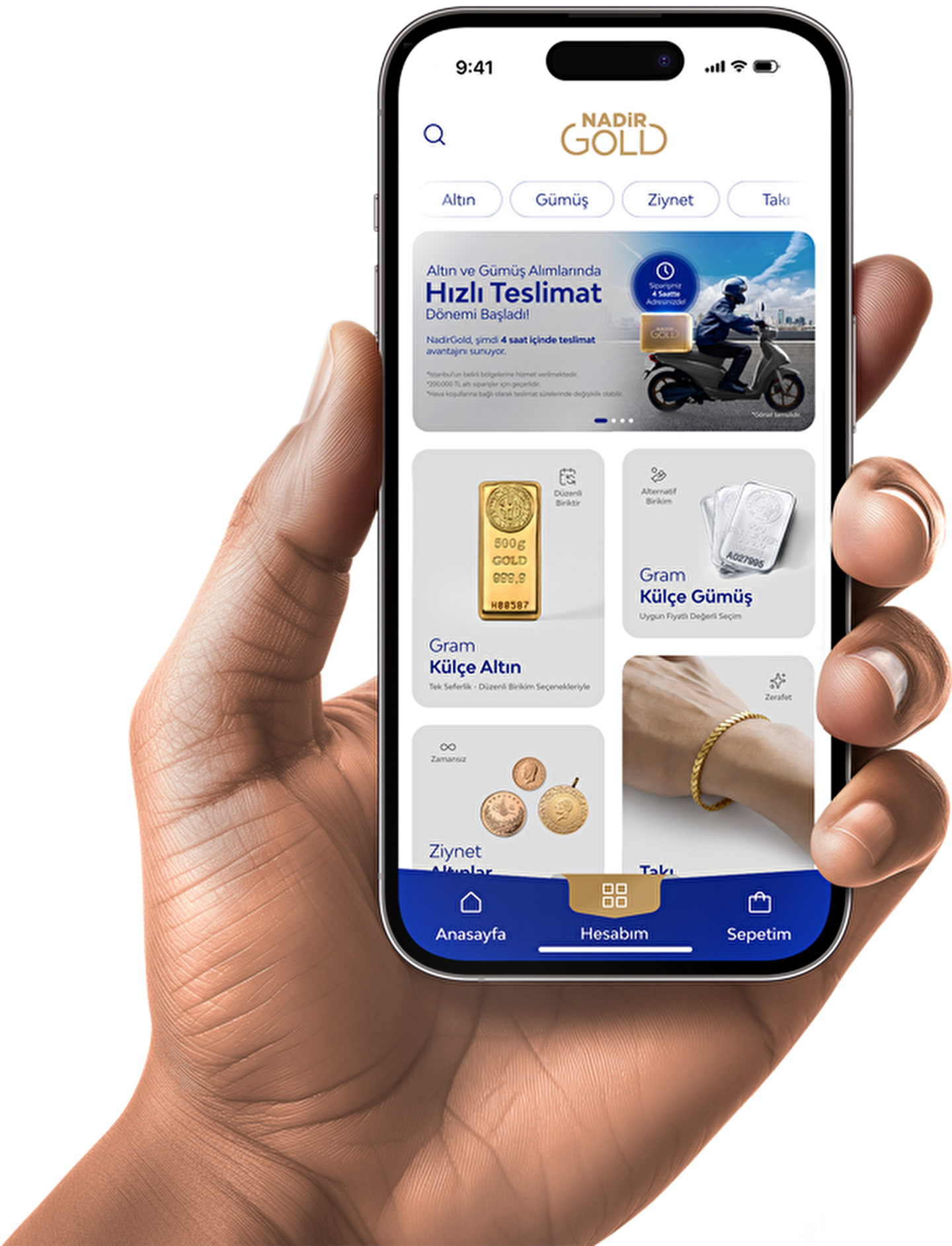 NadirGold mobil uygulaması