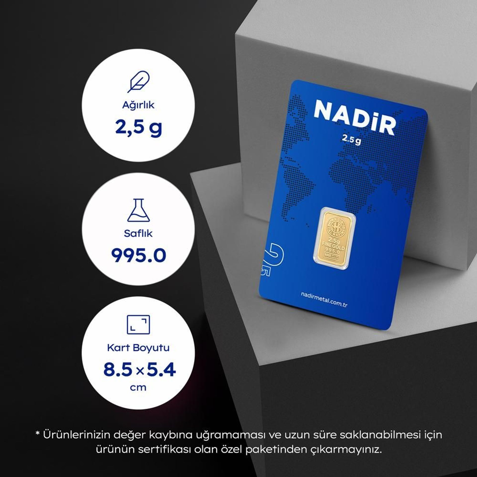 NadirGold 2‚5 Gr Külçe Altın - 3
