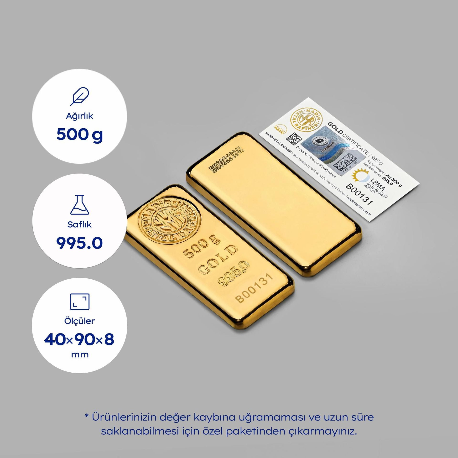 NadirGold 500 Gr Külçe Altın - 2