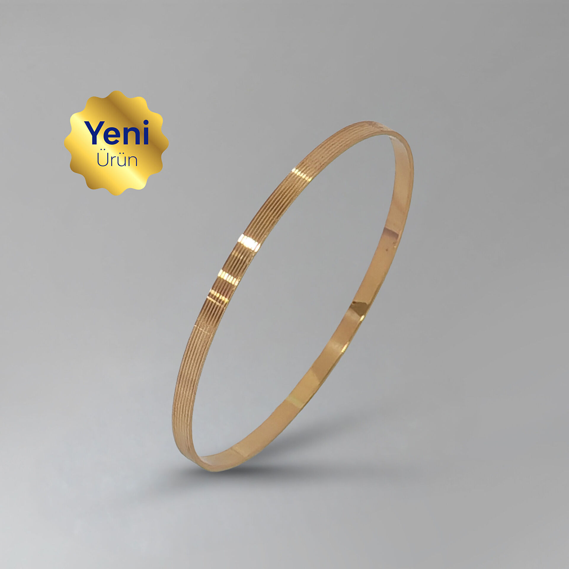 NadirGold 22 Ayar İnce Çizgili Bilezik 12 Gr - 1
