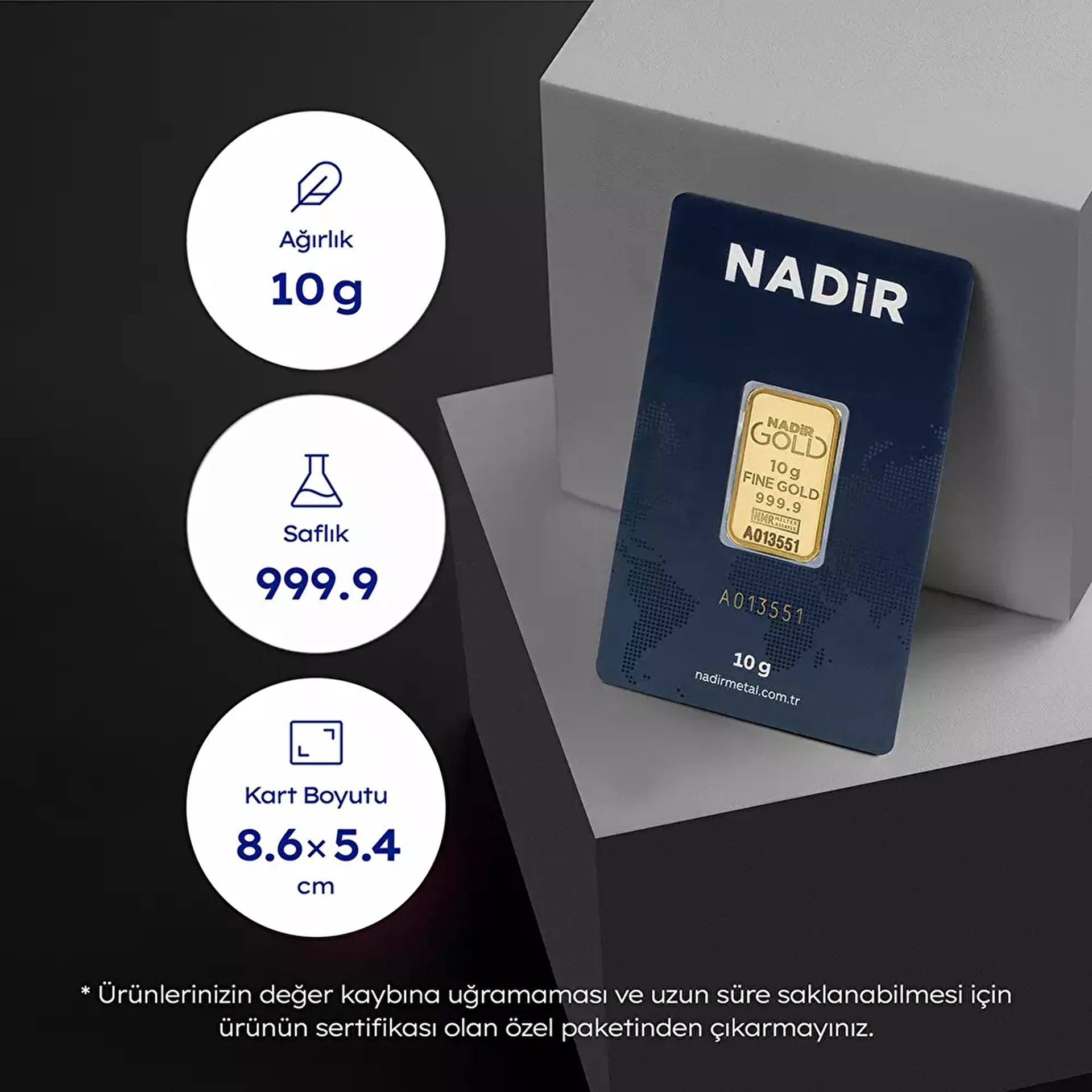 NadirGold 10 Gr Külçe Altın 999.9 - 3