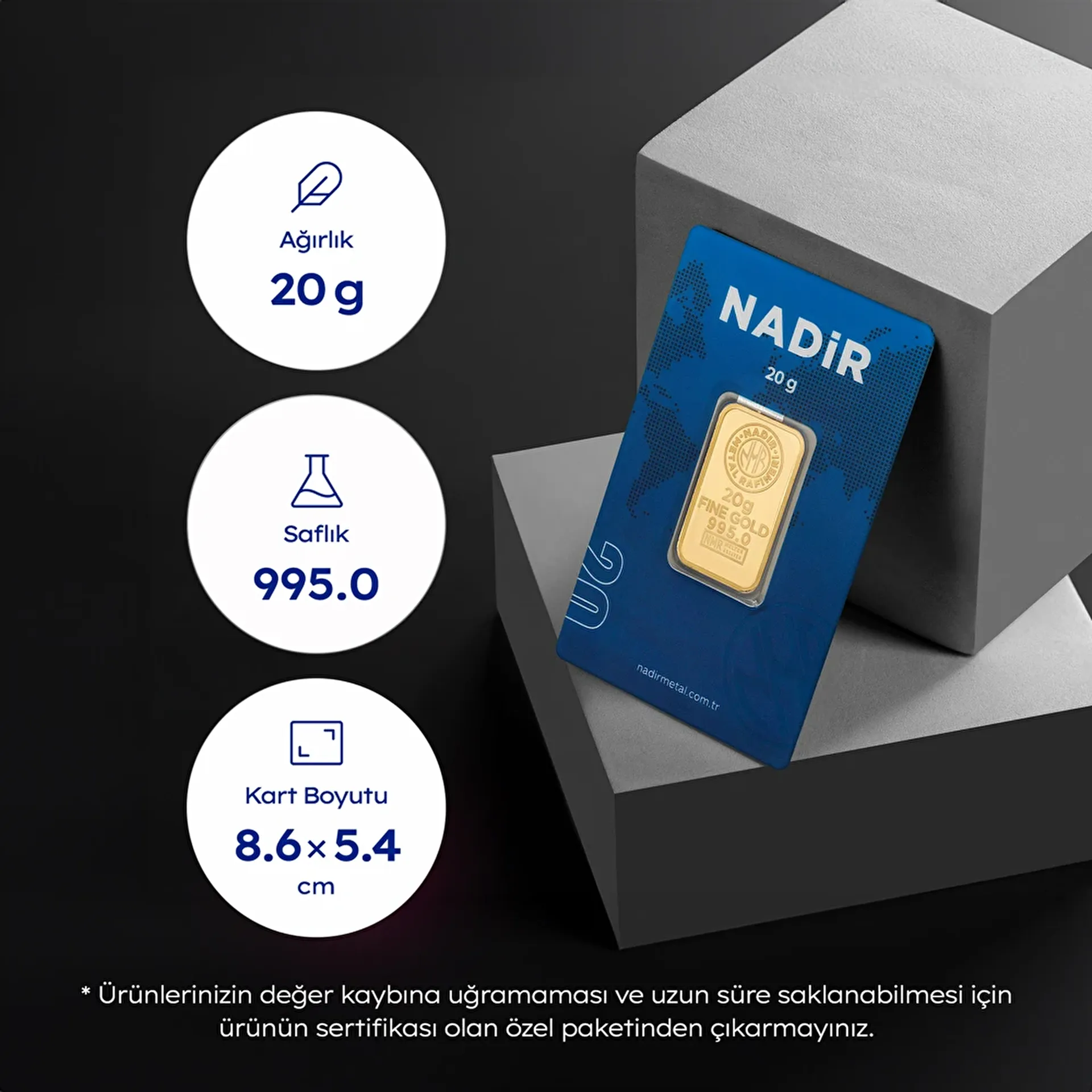 NadirGold 20 Gr Külçe Altın - 3