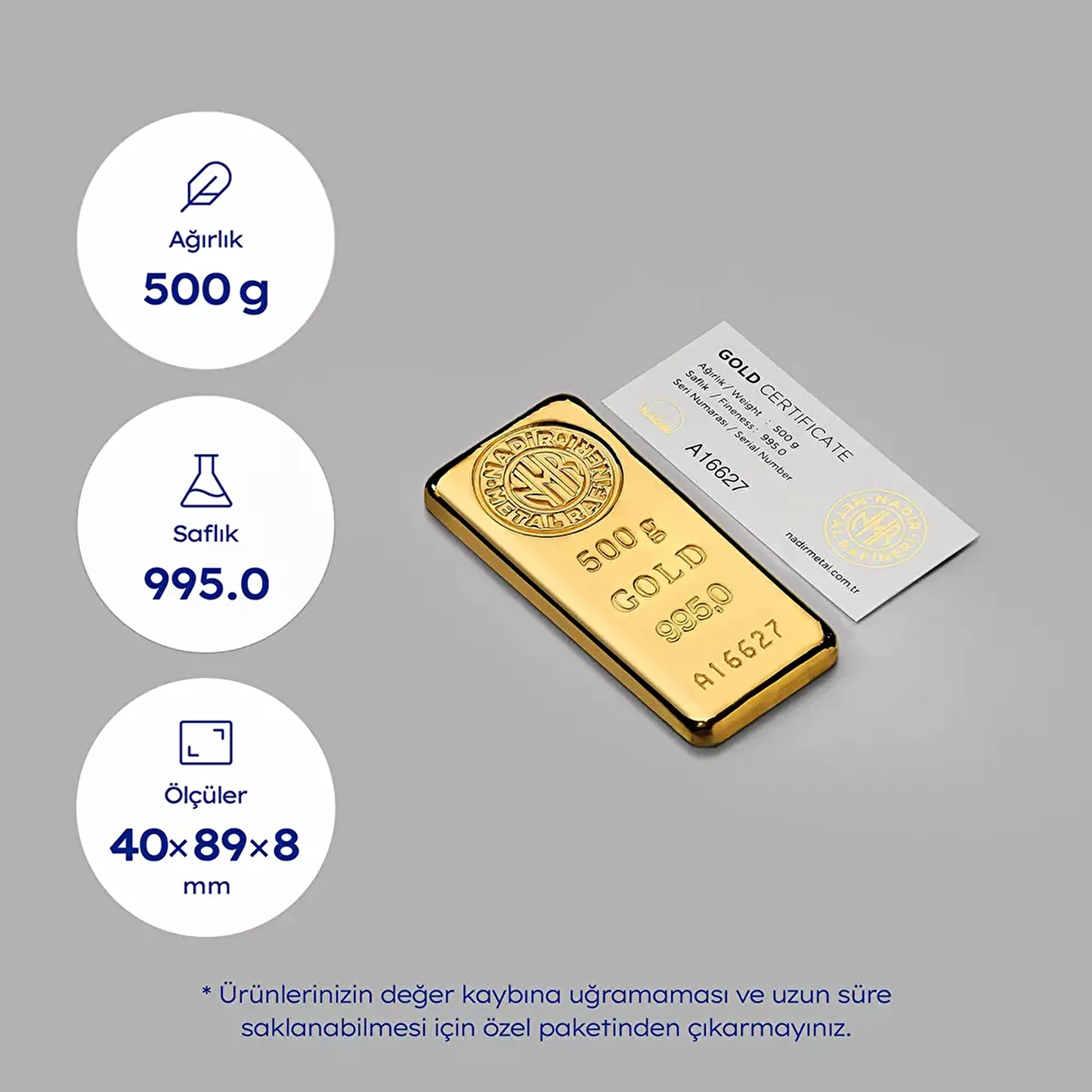 NadirGold 500 Gr Külçe Altın - 2