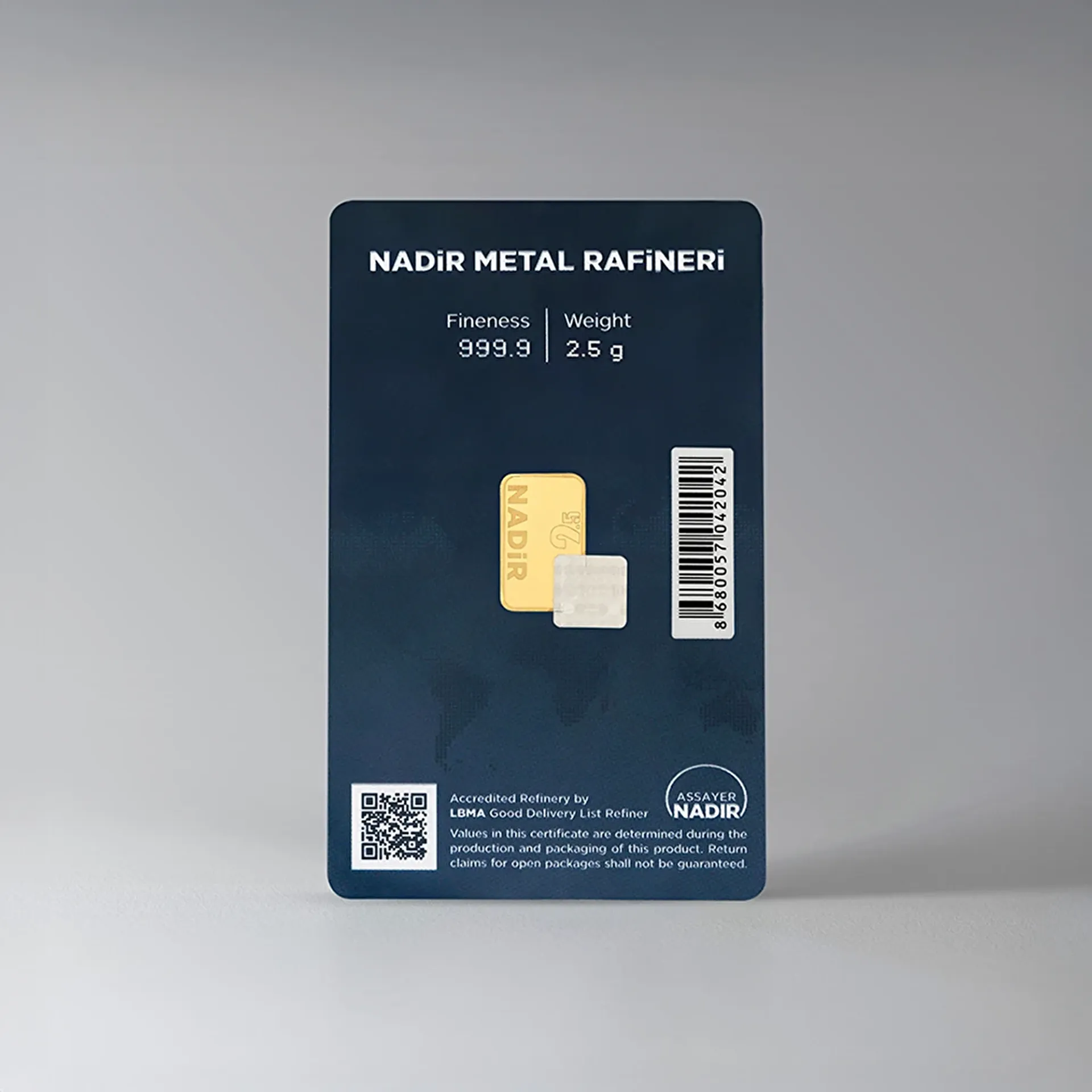 NadirGold 2‚5 Gr Külçe Altın 999.9 - 2