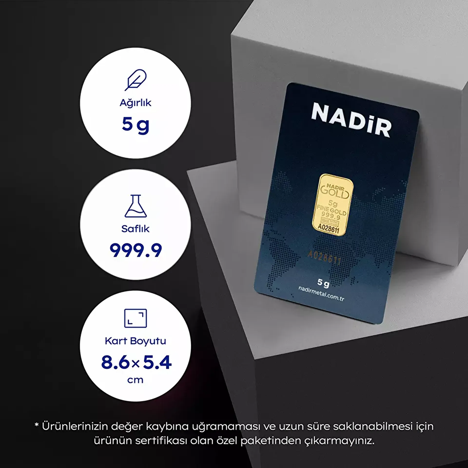NadirGold 5 Gr Külçe Altın 999.9 - 3